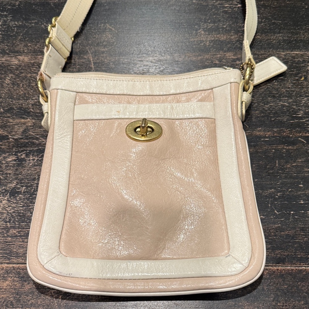 Coach Beige and Cream Crossbody Bag